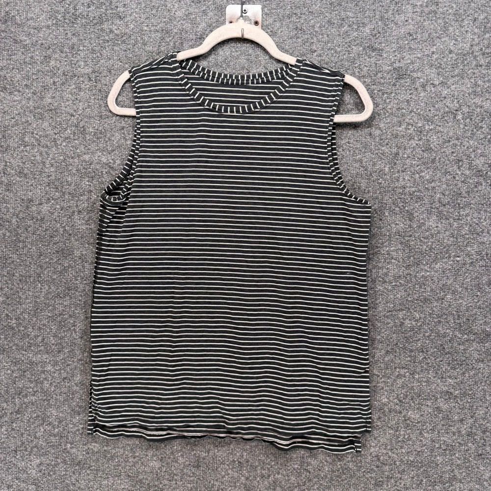 Lululemon Tank Top Womens 8 Gray Striped Sleeveless Yoga Athletic Muscle Tee